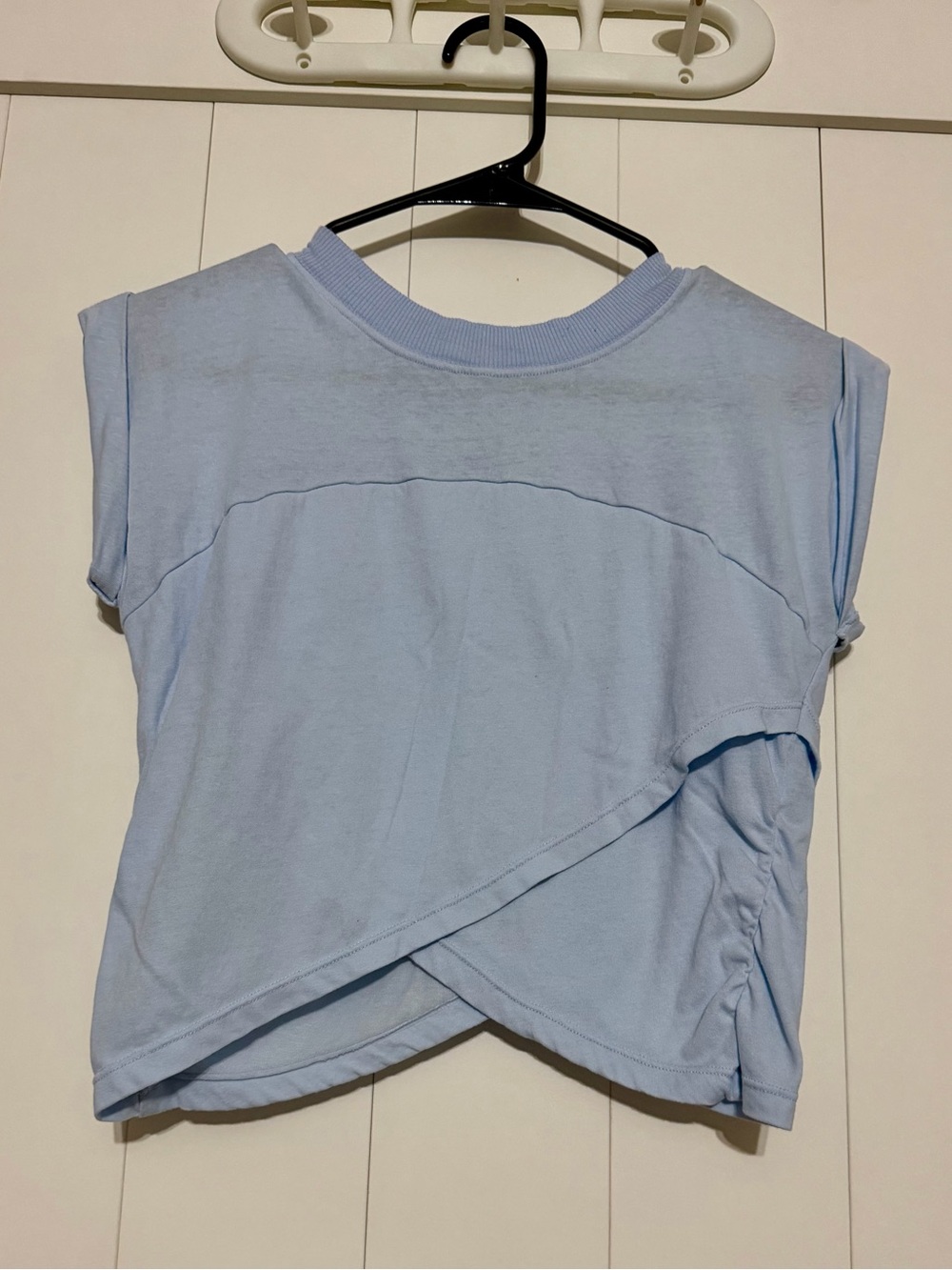Light Blue Women's Crossover-Back Crop Top